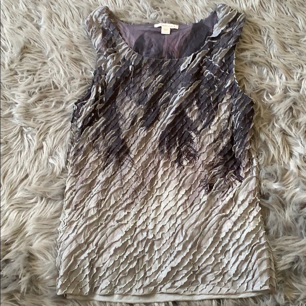 Gray ruffle top